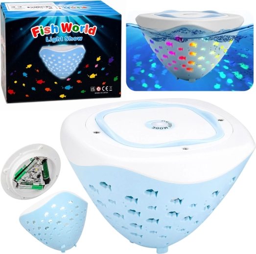Flydende LED-lys til pool og badekar IP68 med fisk-projektion, 6 tilstande