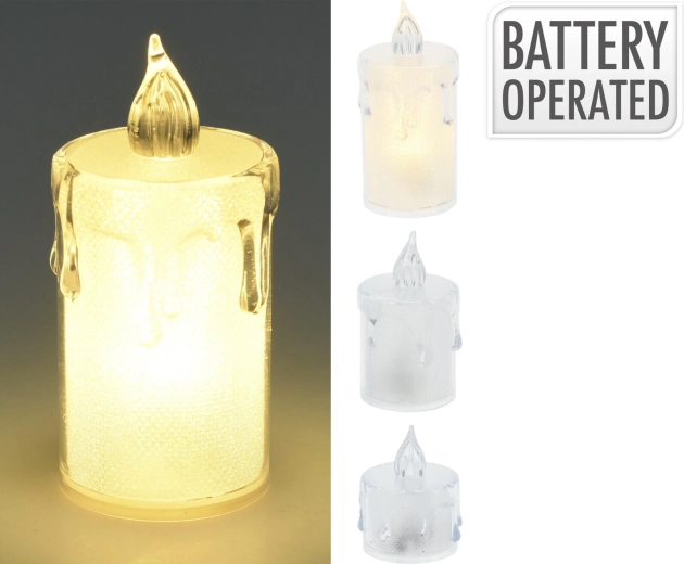 Sæt med LED fyrfadslys – 3 stk., hvid