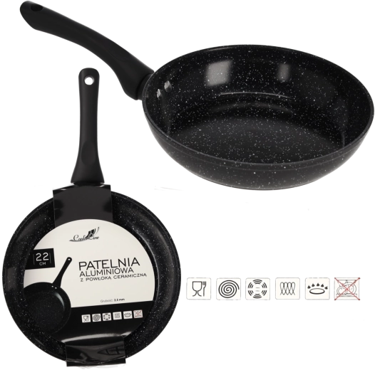 Aluminiumpande 22 cm med keramisk belægning til induktion