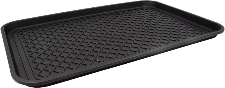 Sort plastdrypbakke til sko 60 × 40 cm