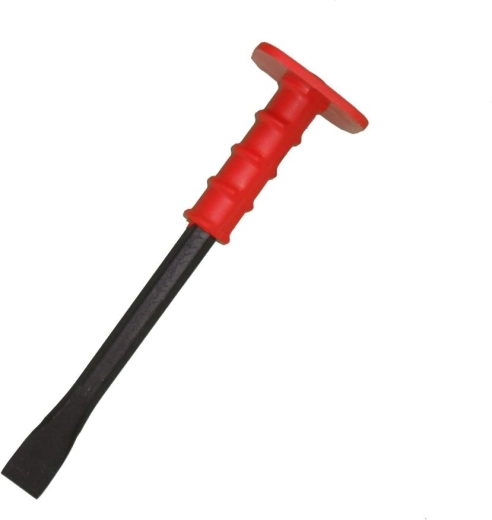 Flad stenhuggermejsel med PVC-beskytter 250 mm