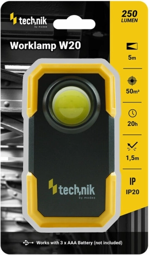 Arbejdslampe Technik MT‑W20 med klips, magnetisk fod og COB LED