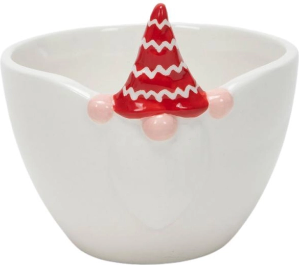 Skål med nisse 7 × 10 cm, hvid