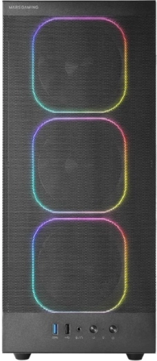 pc kabinet MARS Gaming MC-NEBULA sort med 4× ARGB blæsere