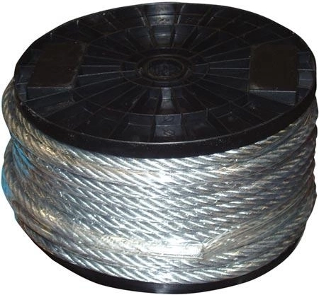 Stålwire 5 mm galvaniseret, spole 75 m