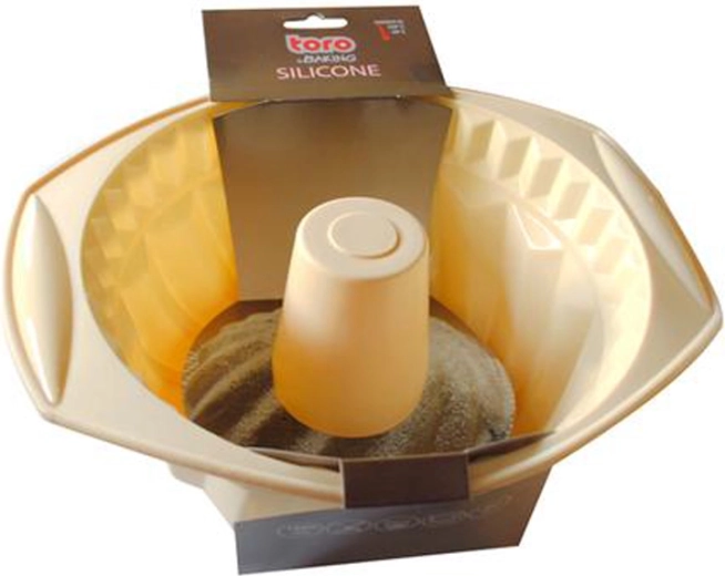 Silikoneform til bundt-kage med håndtag Toro, cremefarvet