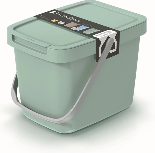 Affaldsspand med låg 6 l lysegrøn