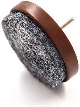 Filtpuder med søm til gulvbeskyttelse 28 mm, brun (8 stk)