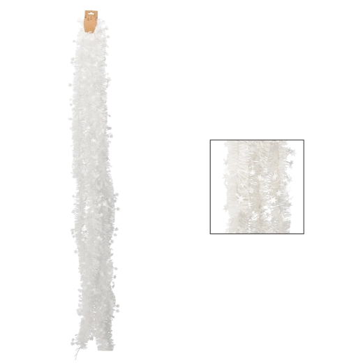 Hvid juleguirlande 6 m, diameter 10 cm