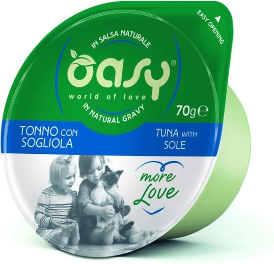 Oasy More Love vådfoder til kat – tun med pighvar 70 g