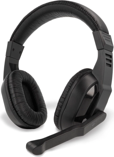 Setty kablede over-ear hovedtelefoner med mikrofon, 150 cm, 3,5 mm jack, sort