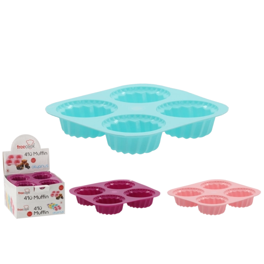 Silikoneform til muffins, 4 stk.
