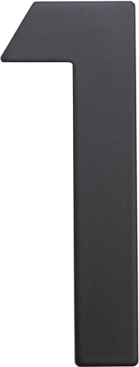 Husnummer 1, 75 mm, rustfrit stål, mat sort