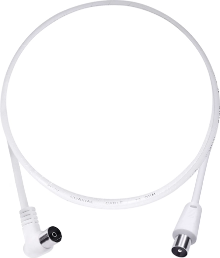 Solight koaksialt antennekabel 3C2V med kombinerede stik, 2 m, hvidt