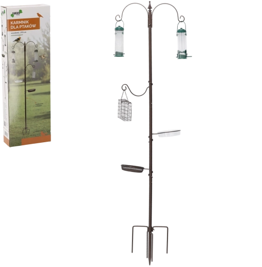 Havefoderstation til fugle 190 cm i rustfrit stål