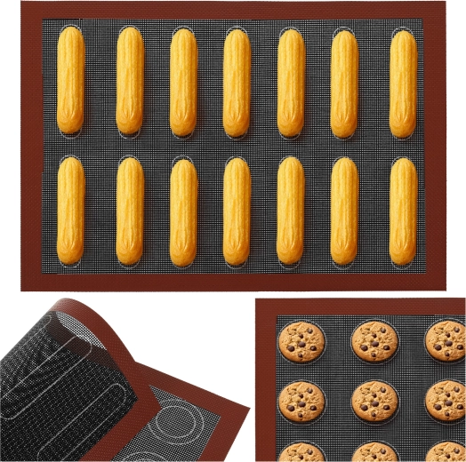 Silikone bageunderlag dobbeltsidet perforeret 30 × 40 cm Ruhhy