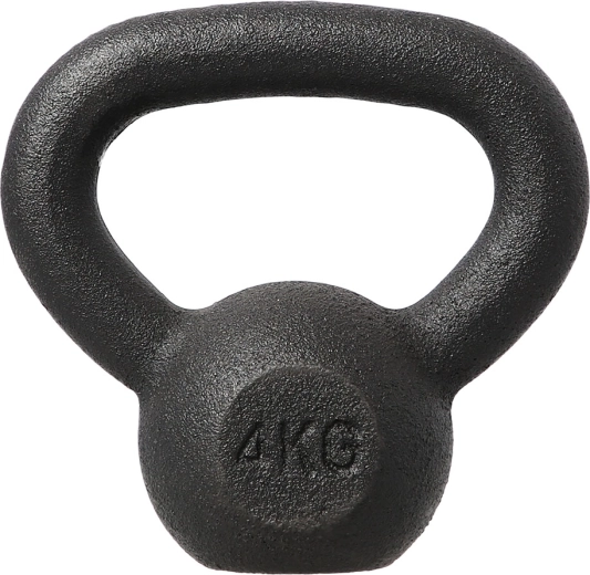 Støbejerns-kettlebell HMS 4 kg, sort