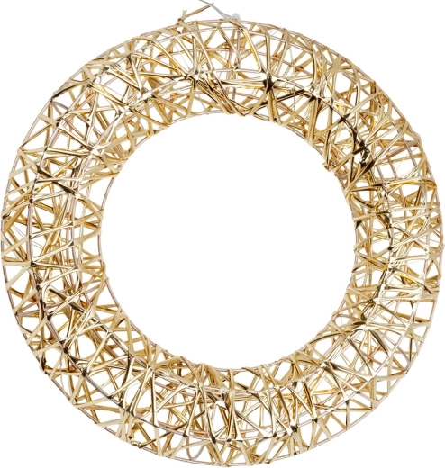 Gylden lysende julekrans med 20 LED, 30 cm