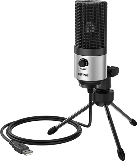 Kondensator-USB-mikrofon Fifine K669BS sølv