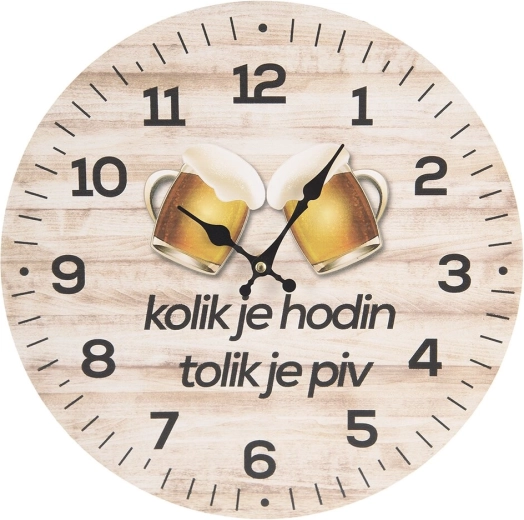 Vægur Hvad er klokken… i træ, 34 cm