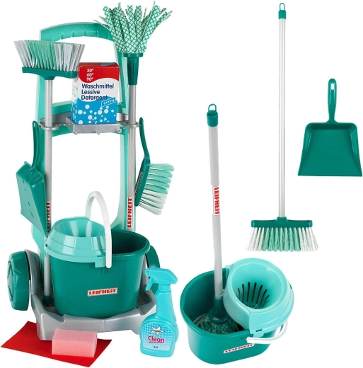 Legetøjsrengøringsvogn LEIFHEIT med moppe, kost og tilbehør KLEIN