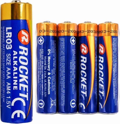 Alkaliske batterier Rocket AAA LR03 1,5 V – 4 stk.