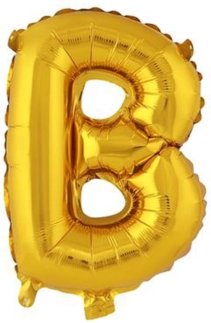 Foliebalon bogstav B 30 cm guld