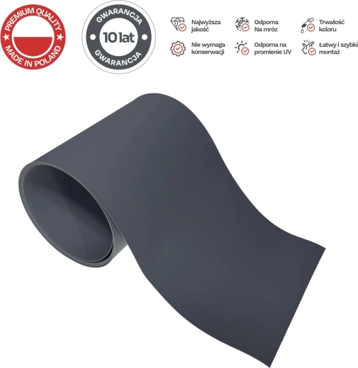 Hegnsskjerm PROTECTO compact basic, grafit, 6 strimler 2,55 m, bredde 19 cm + 12 klips