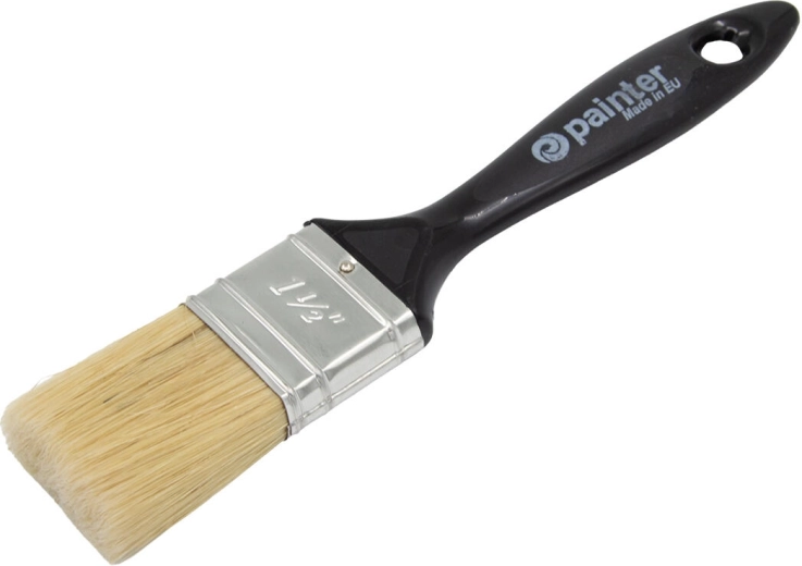 Flad pensel 1,5" med plastgreb, 13 mm