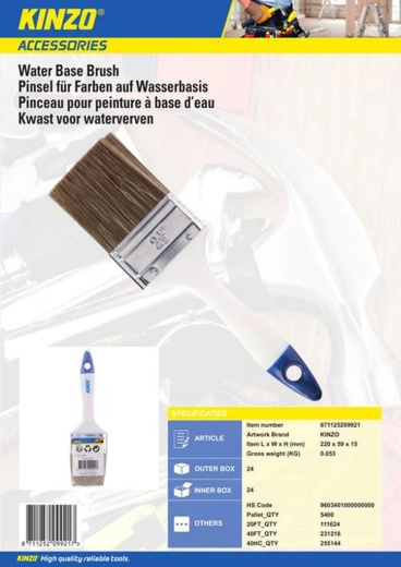 Flad pensel Kinzo 60 mm