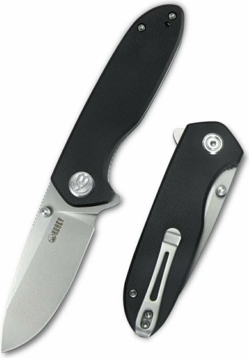 Kubey Belus KU342A sort foldekniv 7,5 cm med G10-skæfte og clip