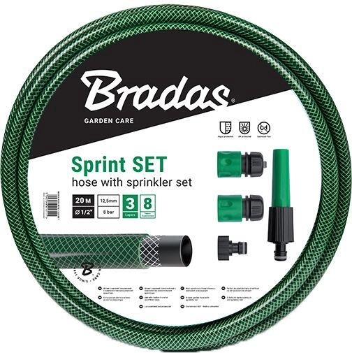 Havevandslange med sæt SPRINT 1/2″, 20 m