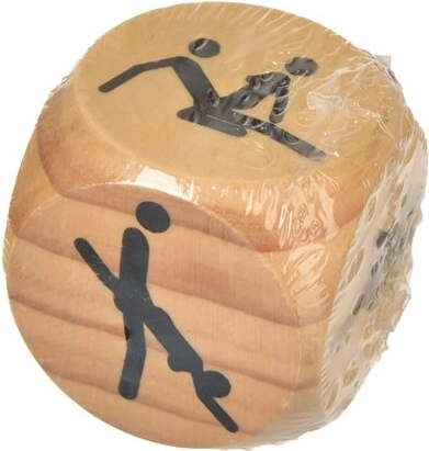Træ-terning til par – Kamasutra 6 × 6 cm