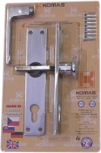 Dørhåndtag med knap til cylinderindsats, aluminium