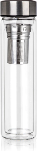 Dobbeltvægget glasflaske til te og infusioner 500 ml med si DOBLO