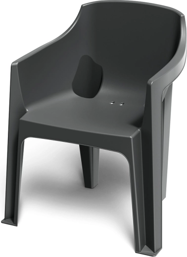 Havestol med armlæn Turino – kulfarvet