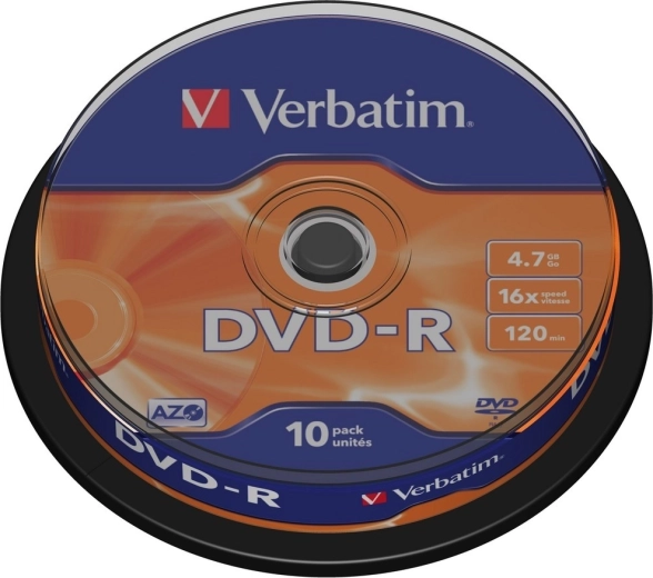 Verbatim DVD-R Matt Silver 4,7 GB 16x - 10 stk.