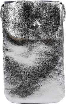 Metallic mobilpung med skulderrem og baglomme