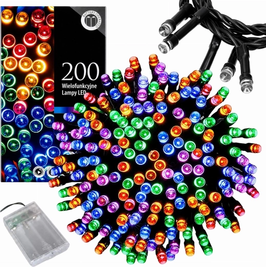 Jule-LED-lyskæde 20 m, 200 RGB-dioder – 1 stk.