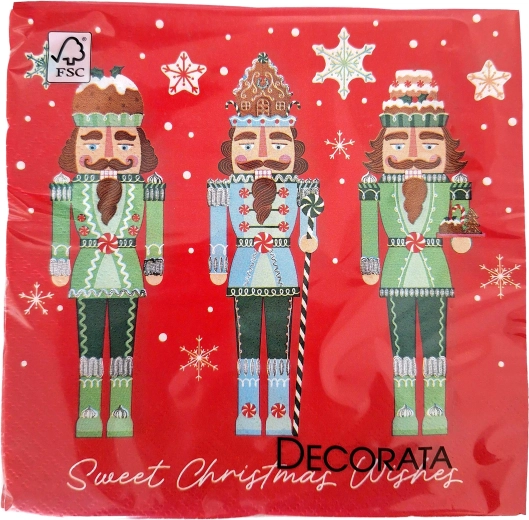 Juleservietter i papir, 3-lags 33 × 33 cm