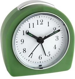 TFA analogt retro vækkeur med bagbelysning, grønt