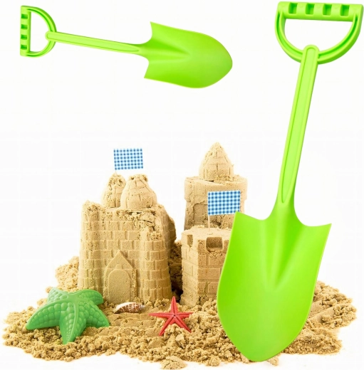 Plastisk børneskovl til sand 64 cm – grøn