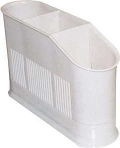 Bestikholder med 3 rum, oval, blandede farver