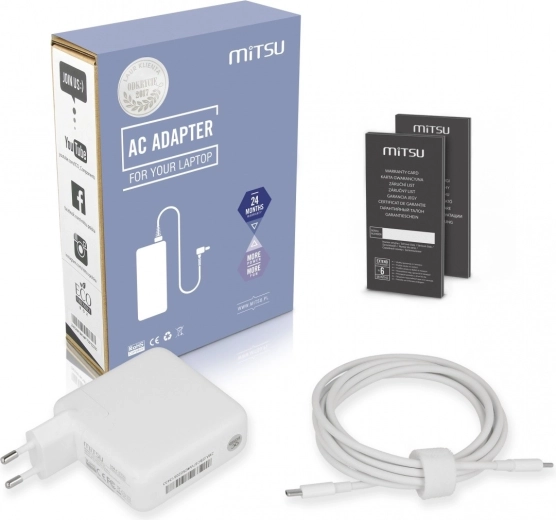 Mitsu USB-C strømadapter 67 W med Power Delivery
