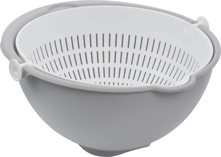 Salatsigte 2-i-1, nordisk grå, 25 × 25 × 12 cm