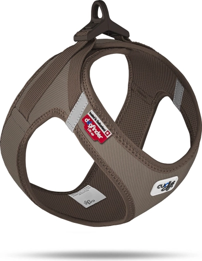 Curli fløjlssele til hunde med spænde Brown 2XS (2–4 kg)