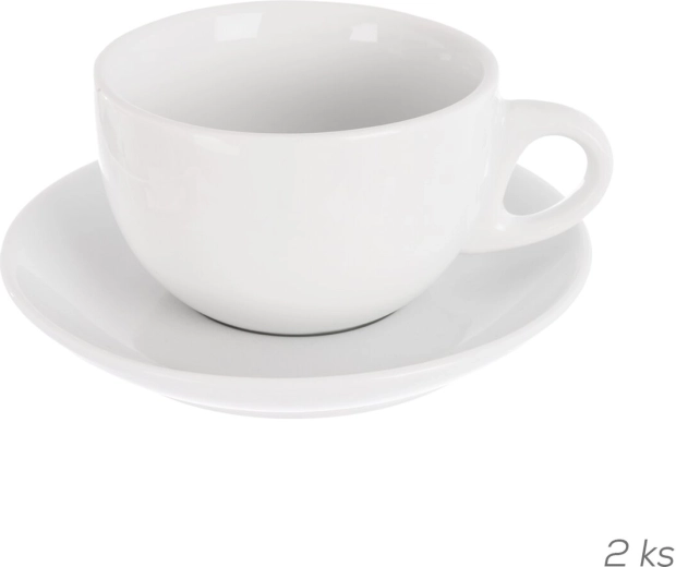 Porcelæns jumbo-krus med underkop Mona, 2 stk.