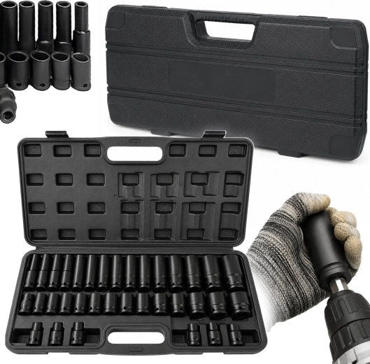 Sæt slagtoppe Renew Force 1/2" 8–32 mm (35 dele) med kuffert