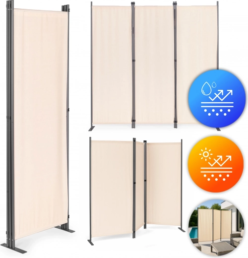 Sammenklappelig have- og rumdeler med 3 paneler 167x164 cm Beige MultiGarden