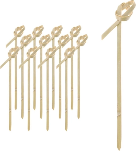 Bambus partyspyd med knude 9 cm, 50 stk